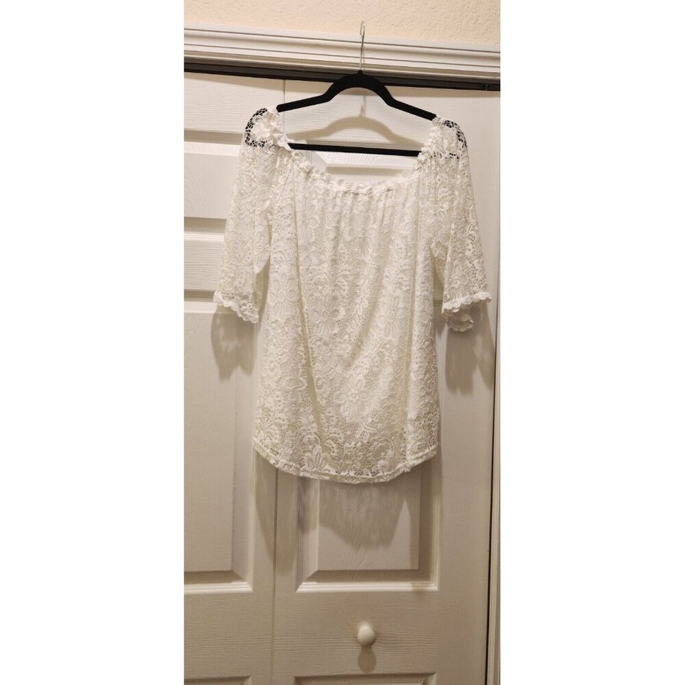 Kenoce Size L Lace Blouse White